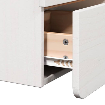 Nachttisch 2 pcs Weiß 39 x 34 x 33 cm Kiefer Massivholz