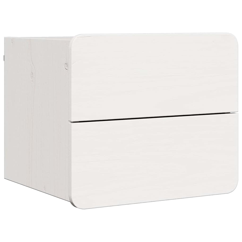 Nachttisch 2 pcs Weiß 39 x 34 x 33 cm Kiefer Massivholz
