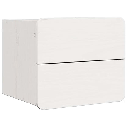 Nachttisch 2 pcs Weiß 39 x 34 x 33 cm Kiefer Massivholz