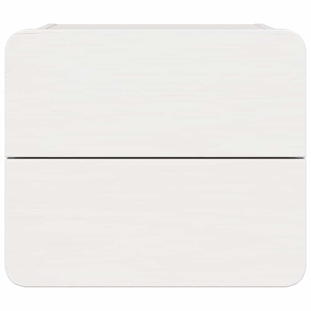 Nachttisch 2 pcs Weiß 39 x 34 x 33 cm Kiefer Massivholz