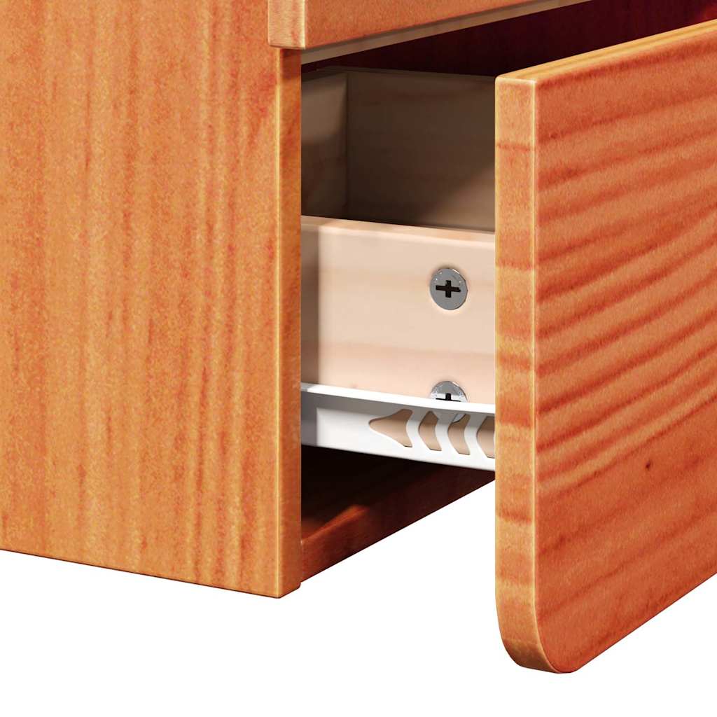 Nachttisch 2 pcs Braun 39 x 34 x 33 cm Kiefer Massivholz