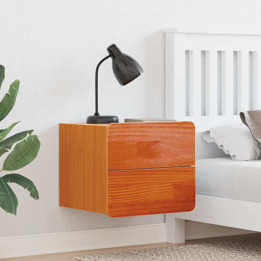 Nachttisch 2 pcs Braun 39 x 34 x 33 cm Kiefer Massivholz
