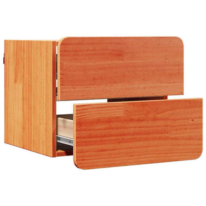 Nachttisch 2 pcs Braun 39 x 34 x 33 cm Kiefer Massivholz