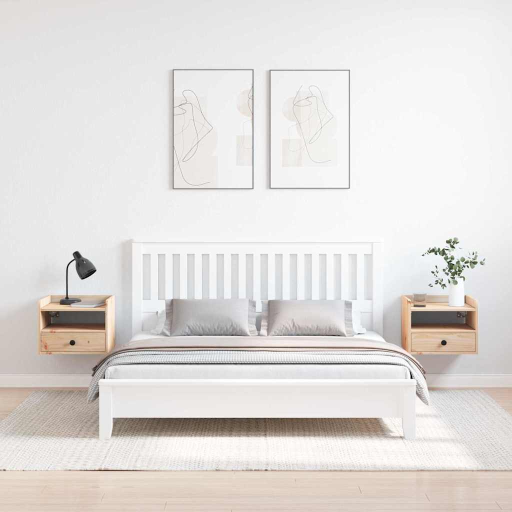 Nachttisch 2 pcs Braun 38 x 36 x 29,5 cm Massivholz Kiefer