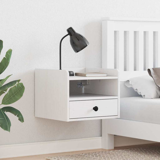 Nachttisch 2 pcs Weiß 38 x 36 x 29,5 cm Massivholz Kiefer