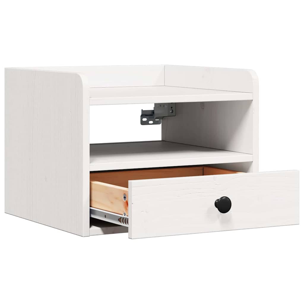 Nachttisch 2 pcs Weiß 38 x 36 x 29,5 cm Massivholz Kiefer