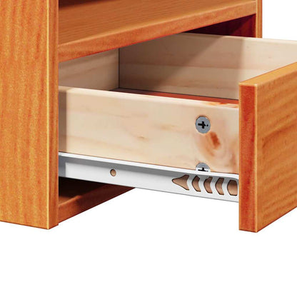 Nachttisch 2 pcs Wachsbraun 38 x 36 x 29,5 cm Massivholz Kiefer