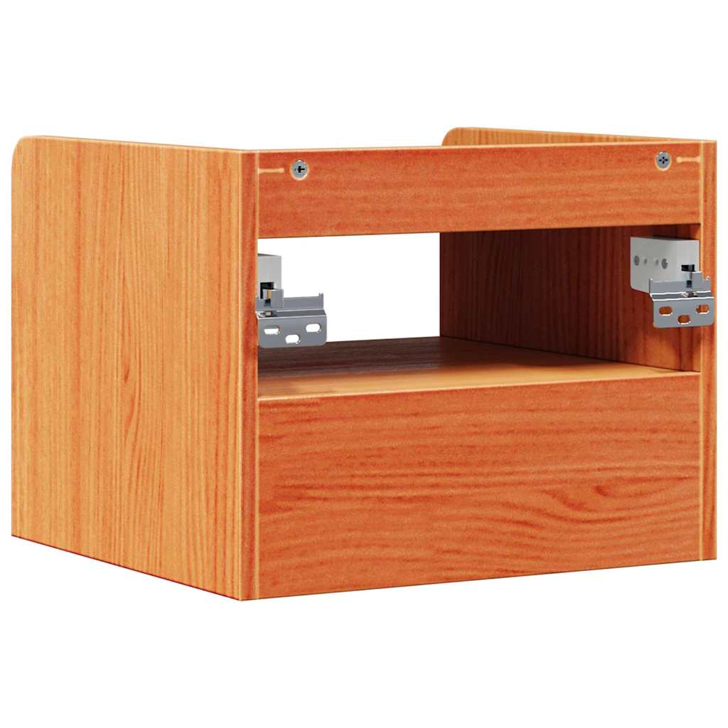 Nachttisch 2 pcs Wachsbraun 38 x 36 x 29,5 cm Massivholz Kiefer