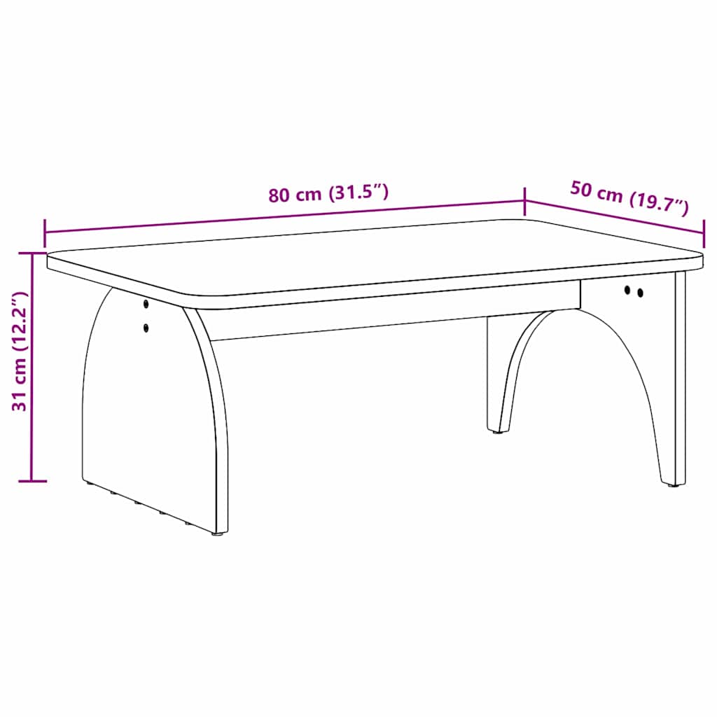 Couchtisch Wachsbraun 80 x 50 x 31 cm Massivholz Kiefer