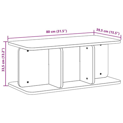 Couchtisch Weiß 80 x 39,5 x 33,5 cm Massivholz Kiefer
