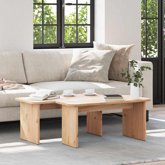 Couchtisch 2 pcs Natur 100 x 69 x 35.5 cm Massivholz Kiefer