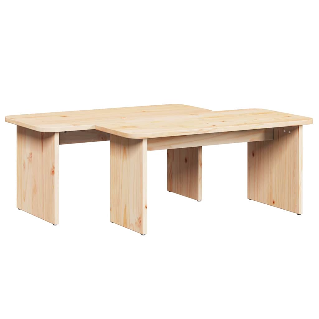 Couchtisch 2 pcs Natur 100 x 69 x 35.5 cm Massivholz Kiefer
