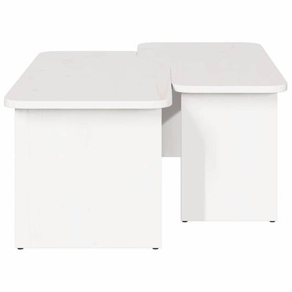 Couchtisch 2 pcs Weiß 100 x 69 x 35.5 cm Massivholz Kiefer