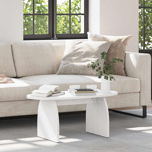 Couchtisch Weiß 80 x 40 x 35 cm Massivholz Kiefer