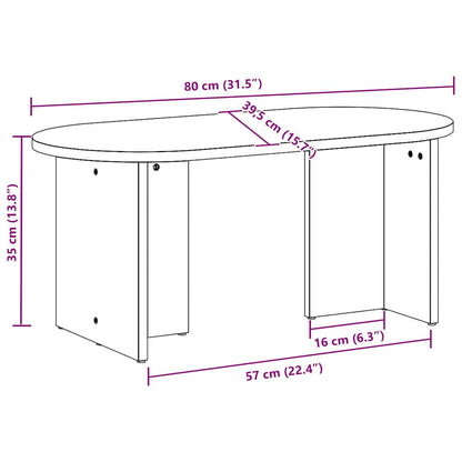 Couchtisch Wachsbraun 80 x 39,5 x 35 cm Massivholz Kiefer