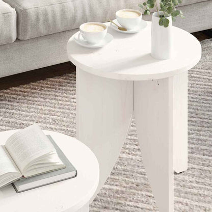 Couchtisch 2 pcs Weiß 41,5 x 41,5 x 44 cm Massivholz Kiefer