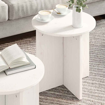 Couchtisch 2 pcs Weiß 41,5 x 41,5 x 41 cm Massivholz Kiefer