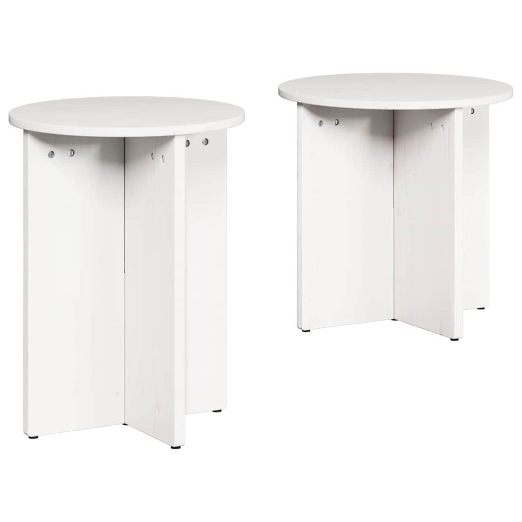 Couchtisch 2 pcs Weiß 41,5 x 41,5 x 41 cm Massivholz Kiefer