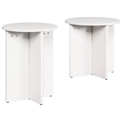 Couchtisch 2 pcs Weiß 41,5 x 41,5 x 41 cm Massivholz Kiefer