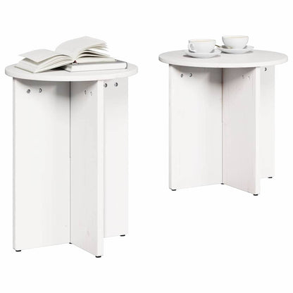 Couchtisch 2 pcs Weiß 41,5 x 41,5 x 41 cm Massivholz Kiefer