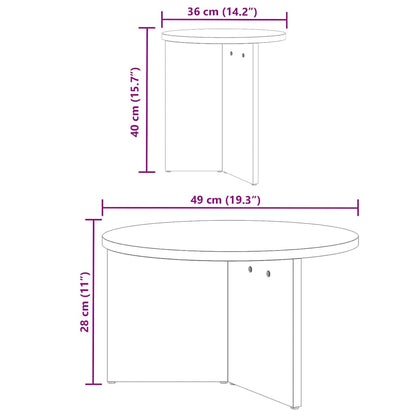 Couchtisch 2 pcs Wachsbraun 49 x 49 x 28 cm Massivholz Kiefer