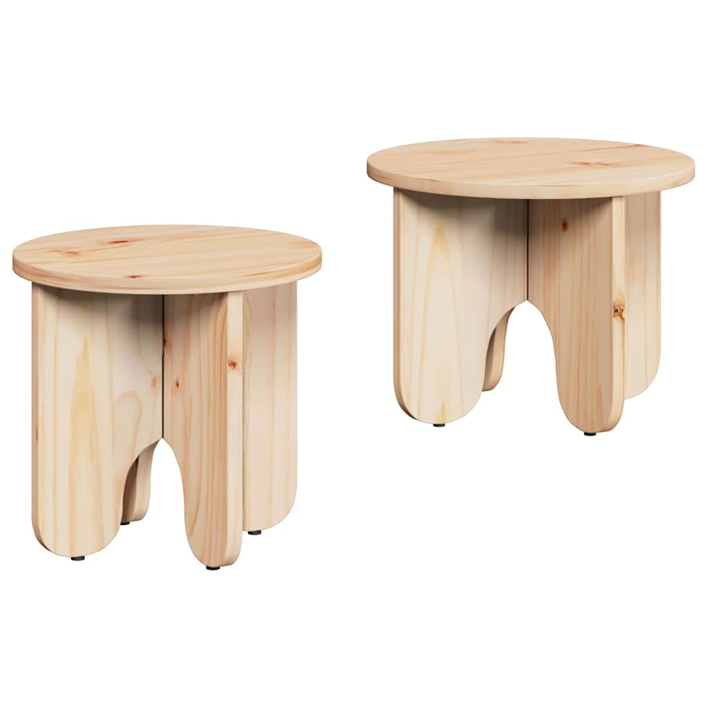 Couchtisch 2 pcs Natur 39.5 x 39.5 x 30 cm Massivholz Kiefer