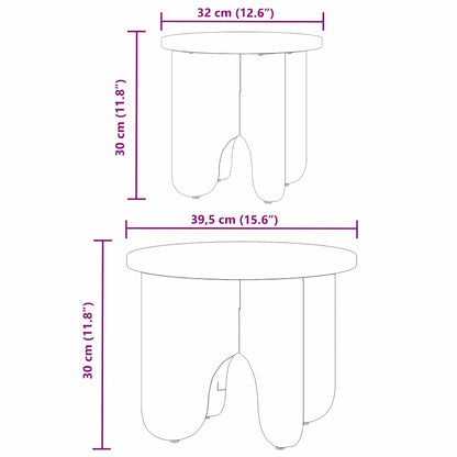 Couchtisch 2 pcs Natur 39.5 x 39.5 x 30 cm Massivholz Kiefer