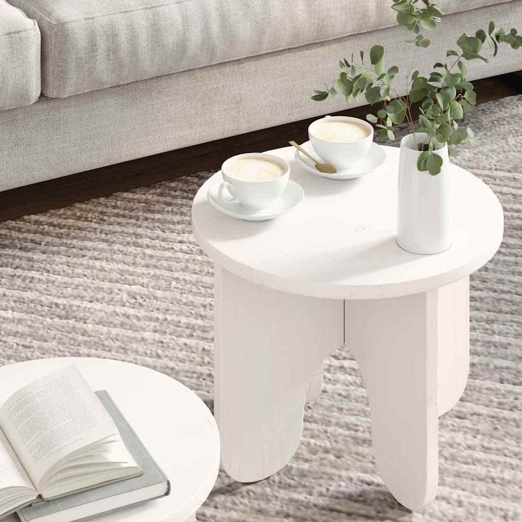 Couchtisch 2 pcs Weiß 39.5 x 39.5 x 30 cm Massivholz Kiefer