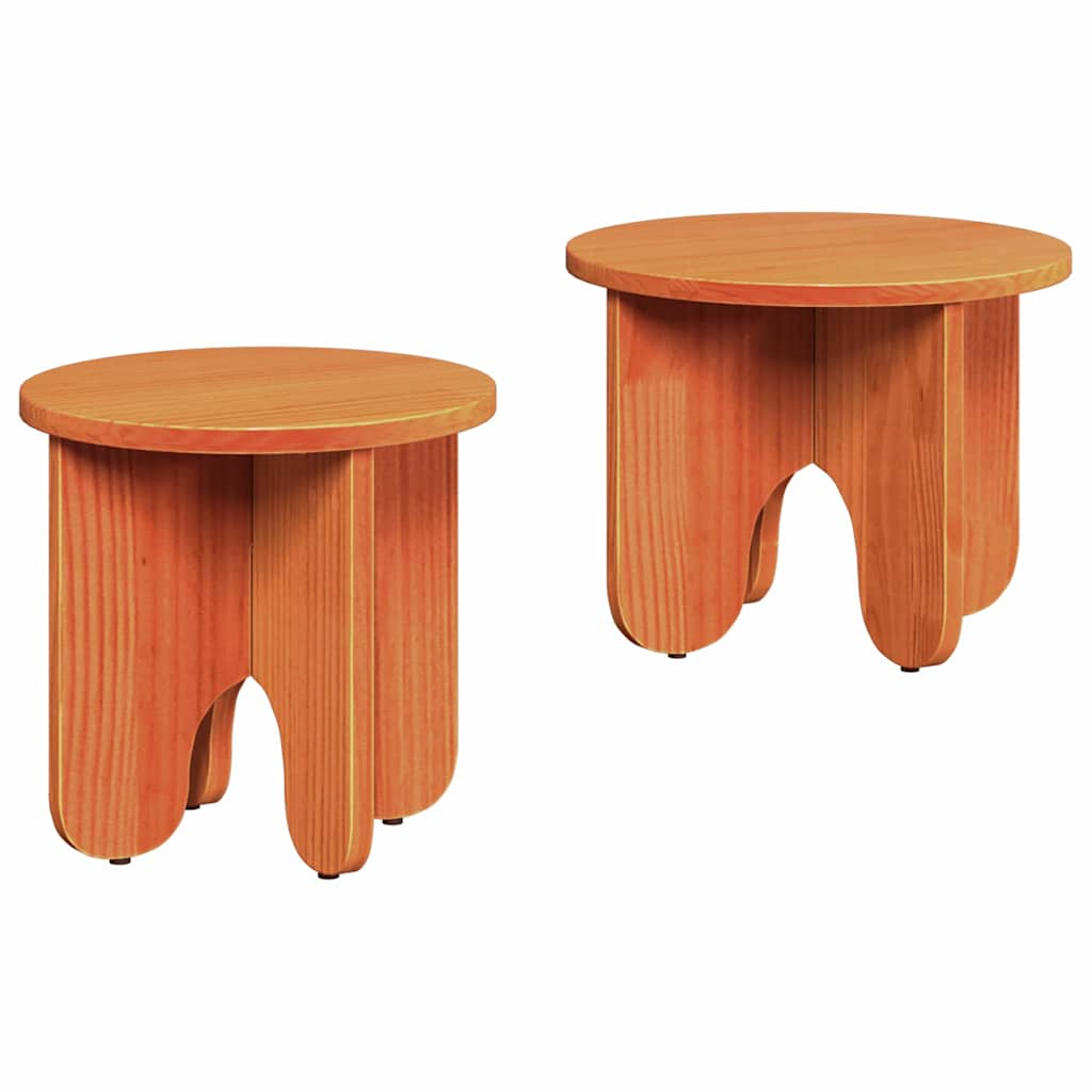 Couchtisch 2 pcs Wachsbraun 39.5 x 39.5 x 30 cm