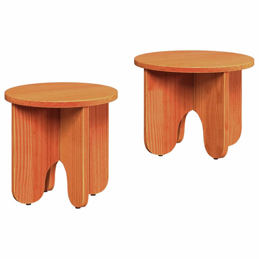 Couchtisch 2 pcs Wachsbraun 39.5 x 39.5 x 30 cm