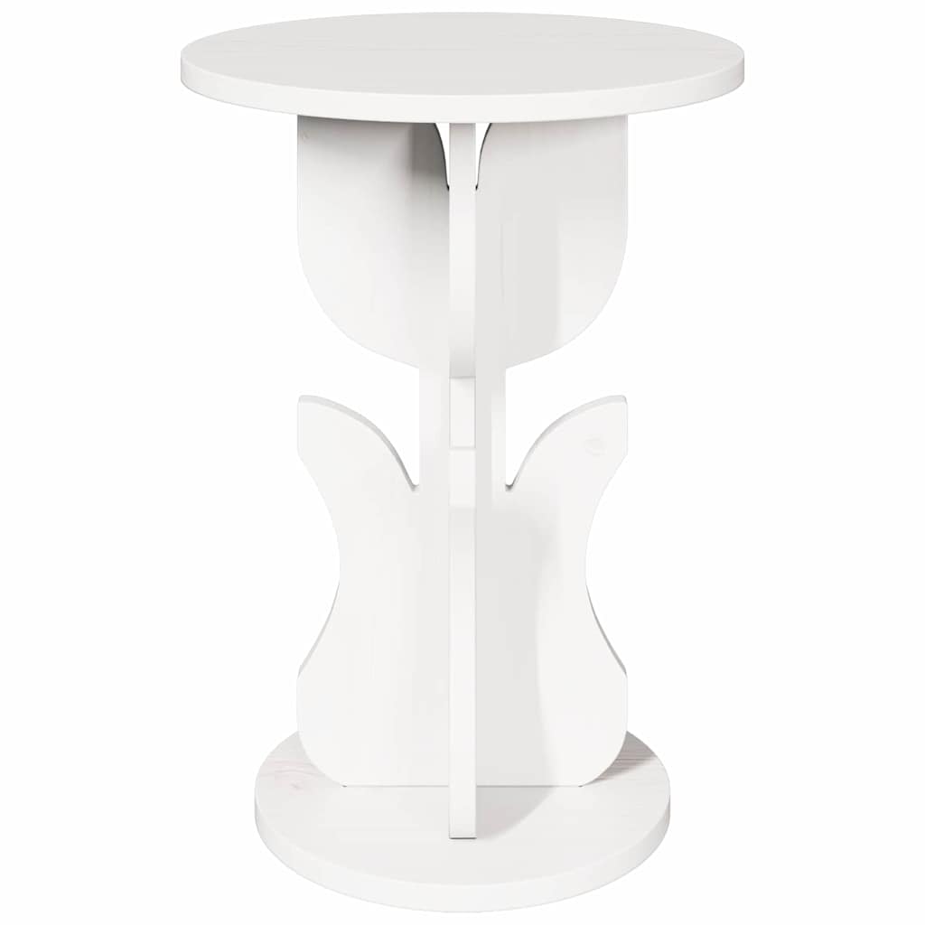 Beistelltisch Weiß 39.5 x 39.5 x 53.5 cm Massivholz Kiefer