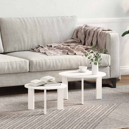 Couchtisch 2 pcs Weiß 47,5 x 47,5 x 27 cm Massivholz Kiefer