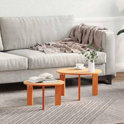 Couchtisch 2 pcs Wachsbraun 47,5 x 47,5 x 27 cm