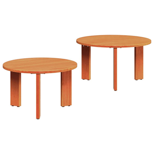 Couchtisch 2 pcs Wachsbraun 47,5 x 47,5 x 27 cm