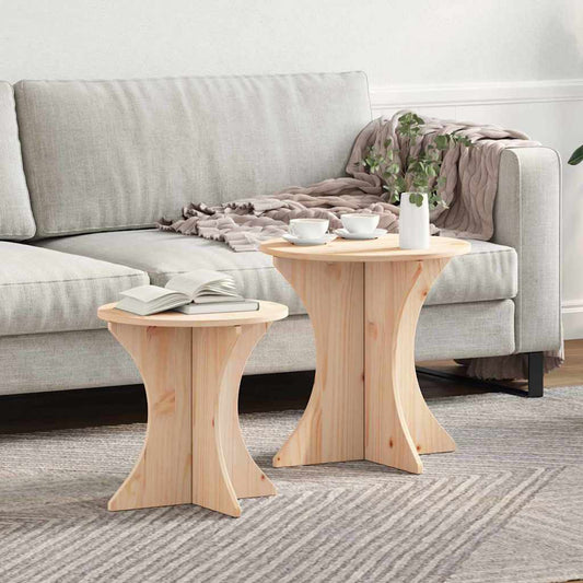 Couchtisch 2 pcs Natur 46 x 46 x 47 cm Massivholz Kiefer