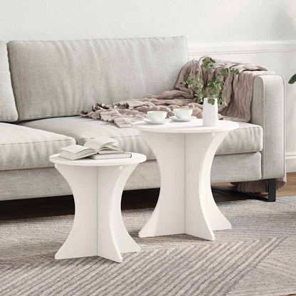Couchtisch 2 pcs Weiß 46 x 46 x 47 cm Massivholz Kiefer