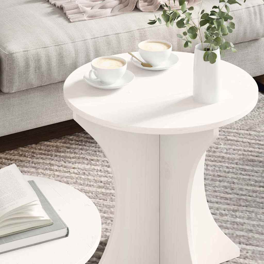 Couchtisch 2 pcs Weiß 46 x 46 x 47 cm Massivholz Kiefer