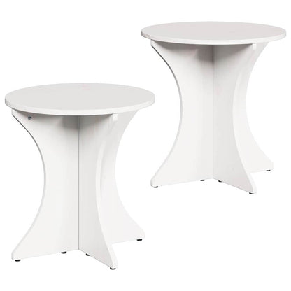 Couchtisch 2 pcs Weiß 46 x 46 x 47 cm Massivholz Kiefer
