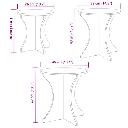 Couchtisch 3 pcs Weiß 46 x 46 x 47 cm Massivholz Kiefer