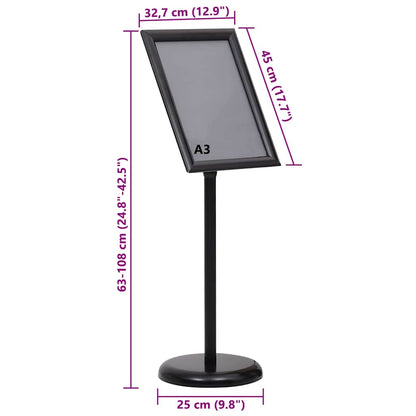 Plakatständer 2 pcs Schwarz 45 x 33 x 88 cm Aluminiumlegierung