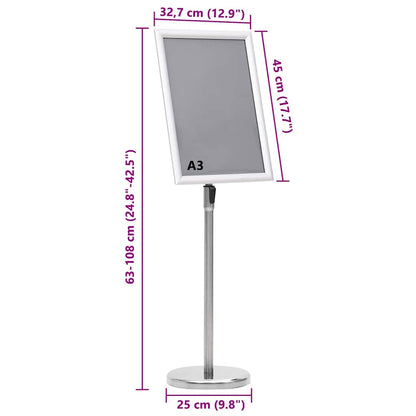 Plakatständer 2 pcs Silber 45 x 33 x 88 cm Aluminiumlegierung