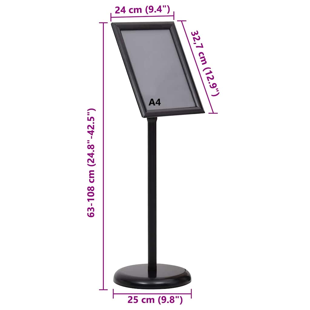 Plakatständer 2 pcs Schwarz 32,5 x 24 x 78 cm