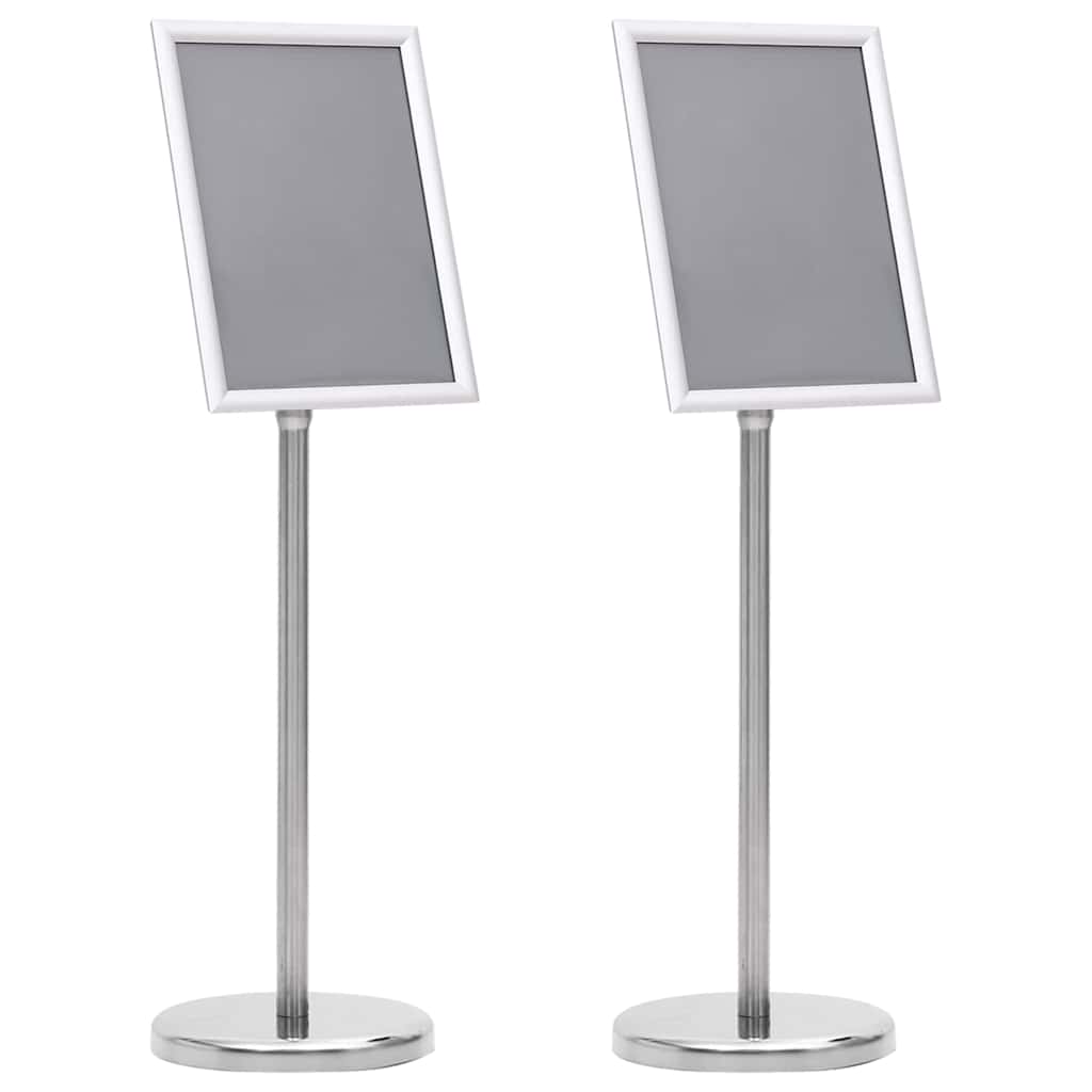 Plakatständer 2 pcs Silber 32,5 x 24 x 78 cm Aluminiumlegierung