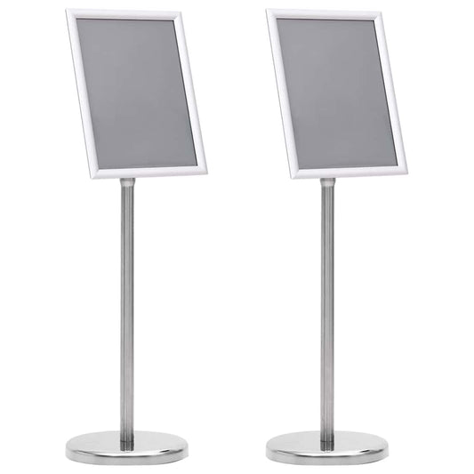 Plakatständer 2 pcs Silber 32,5 x 24 x 78 cm Aluminiumlegierung