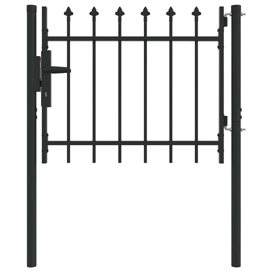 Zauntor Grau 100 x 75 cm Pulverbeschichteter Stahl