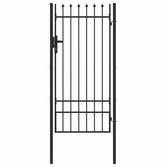 Zauntor Grau 100 x 200 cm Pulverbeschichteter Stahl