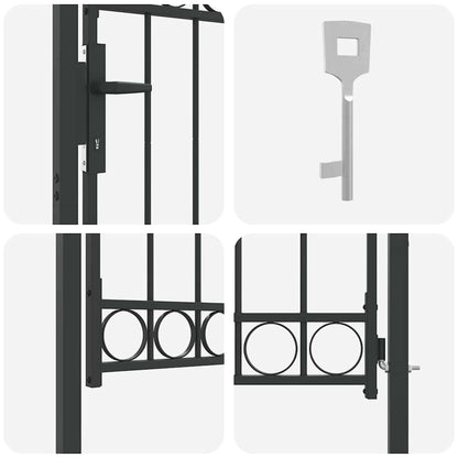 Zauntor Grau 100 x 125 cm Pulverbeschichteter Stahl
