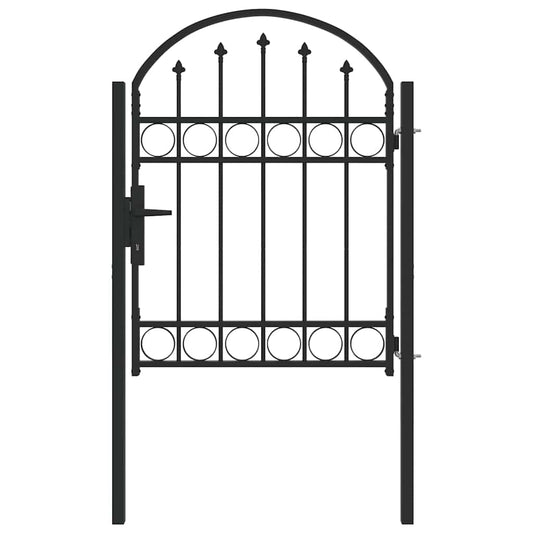 Zauntor Grau 100 x 125 cm Pulverbeschichteter Stahl