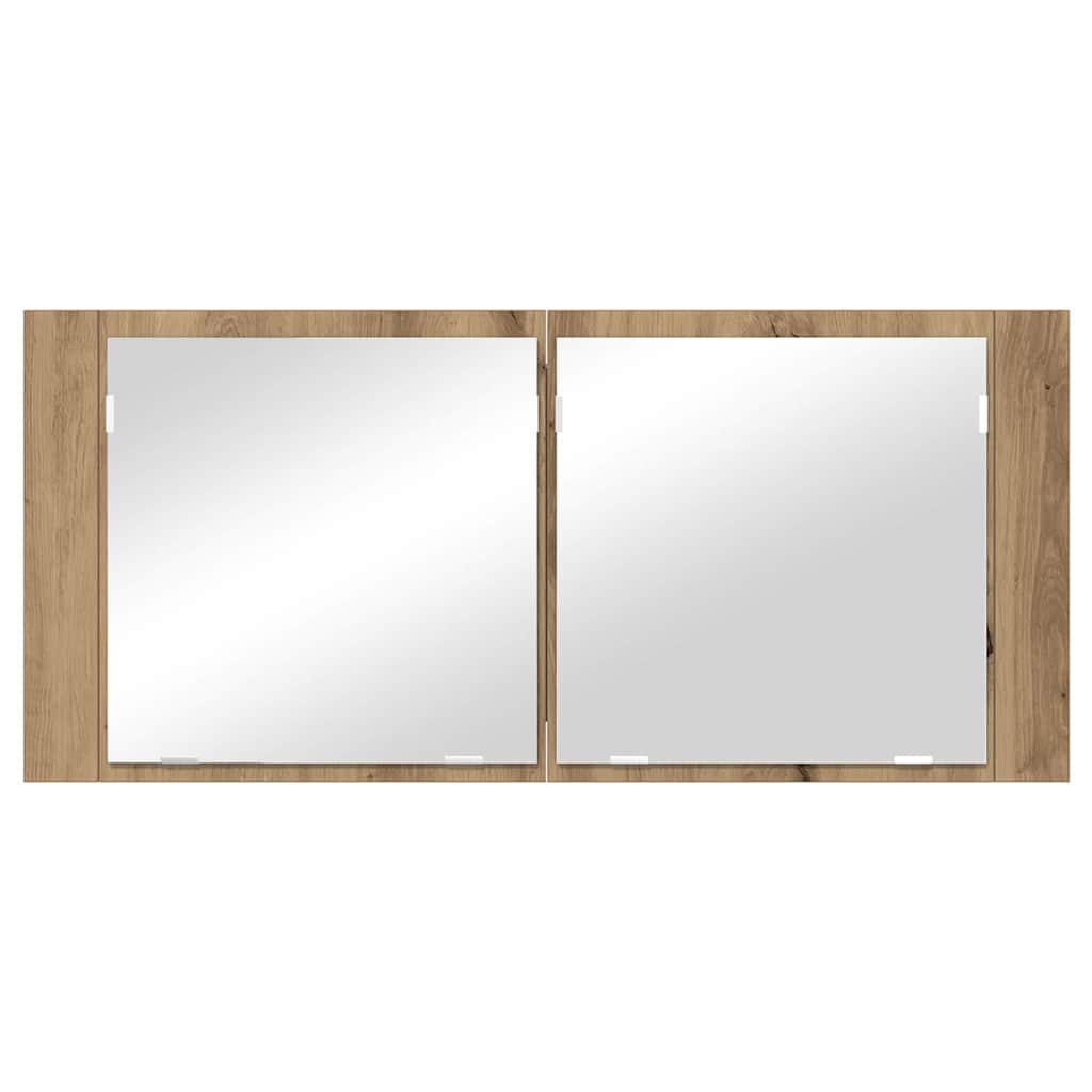 LED Spiegel-Schrank mit Regal Artisan-Eiche 100 x 12 x 45 cm