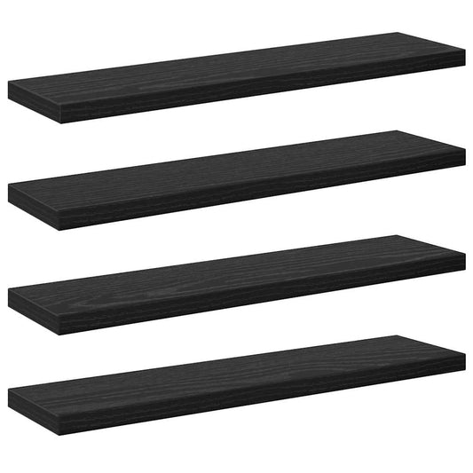 Regalbrett 4 pcs Schwarz 40 x 10 x 1.5 cm Holzwerkstoff